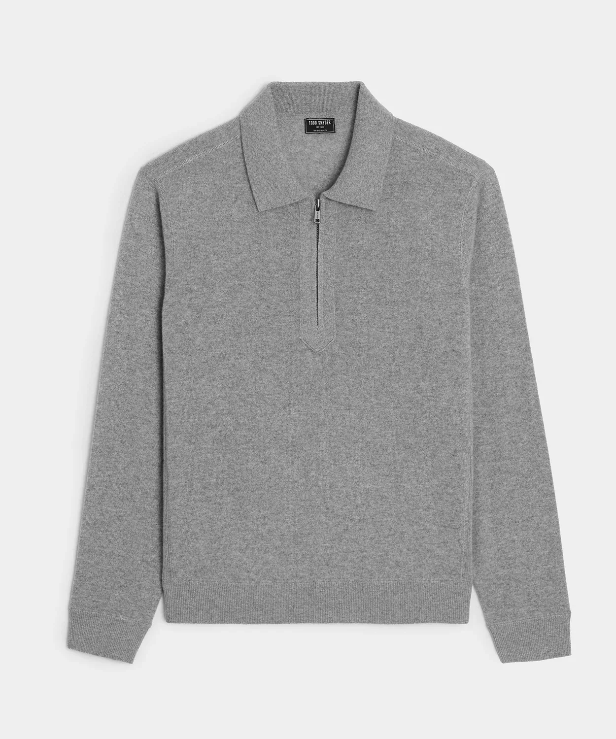 Todd Snyder Cashmere Quarter-Zip Polo — Grey